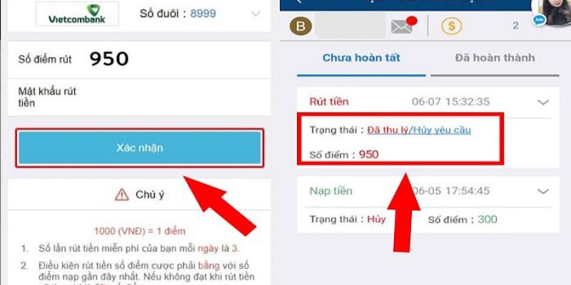 Những lưu ý cần thiết khi rút tiền tại 8XBET